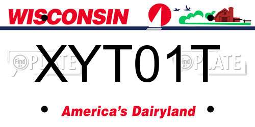 XYT01T Wisconsin License Plate