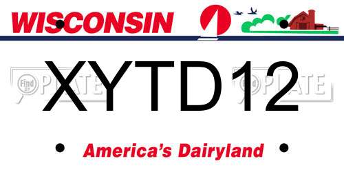 XYTD12 Wisconsin License Plate