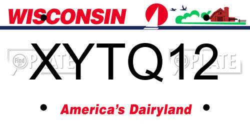 XYTQ12 Wisconsin License Plate