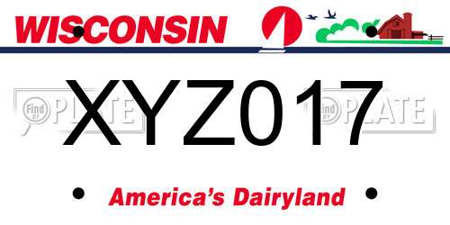 XYZ017 Wisconsin License Plate