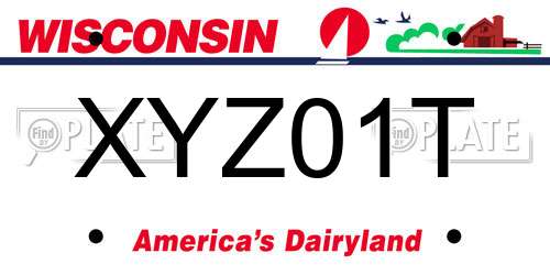 XYZ01T Wisconsin License Plate