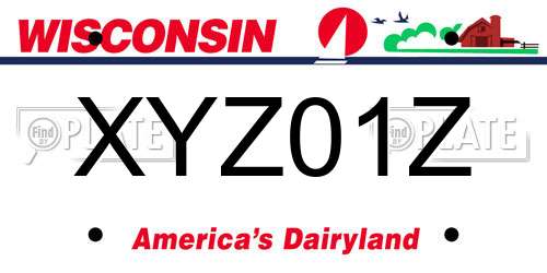 XYZ01Z Wisconsin License Plate