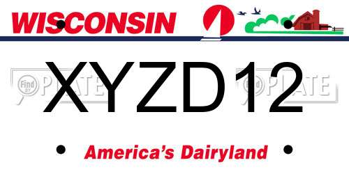 XYZD12 Wisconsin License Plate