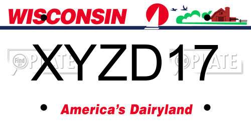 XYZD17 Wisconsin License Plate
