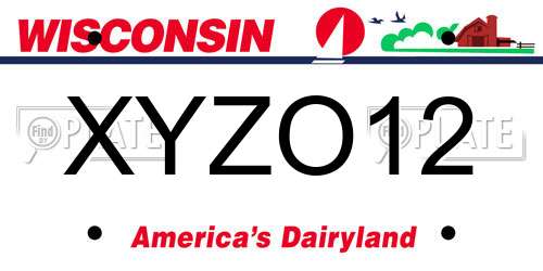 XYZO12 Wisconsin License Plate