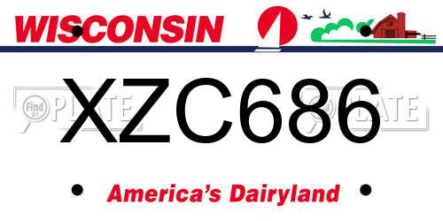 XZC686 Wisconsin License Plate