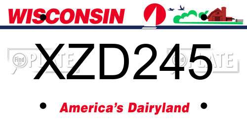 XZD245 Wisconsin License Plate