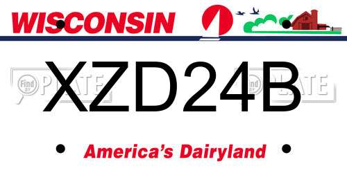 XZD24B Wisconsin License Plate