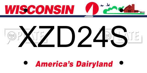 XZD24S Wisconsin License Plate