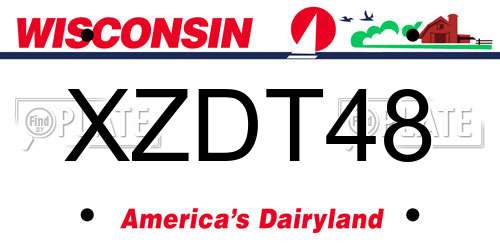 XZDT48 Wisconsin License Plate