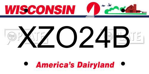 XZO24B Wisconsin License Plate
