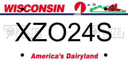 XZO24S Wisconsin License Plate