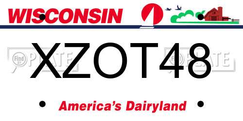 XZOT48 Wisconsin License Plate