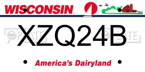 XZQ24B Wisconsin License Plate