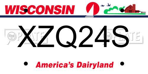 XZQ24S Wisconsin License Plate