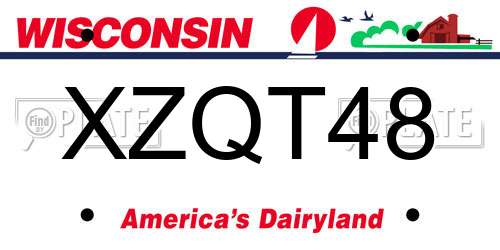 XZQT48 Wisconsin License Plate