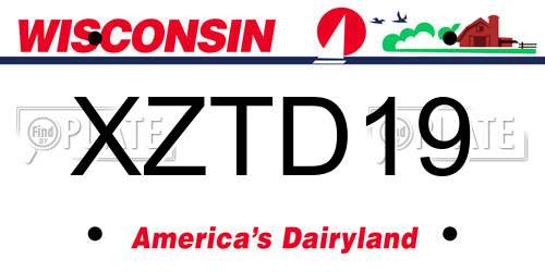 XZTD19 Wisconsin License Plate