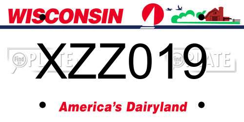 XZZ019 Wisconsin License Plate