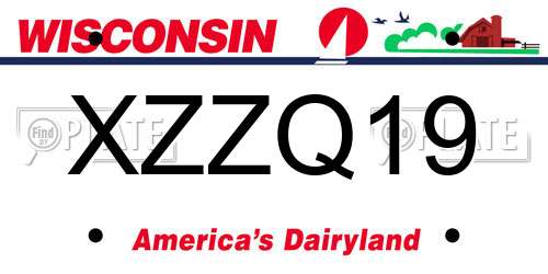 XZZQ19 Wisconsin License Plate