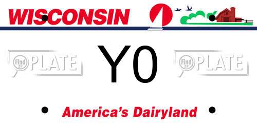 Y0 Wisconsin License Plate