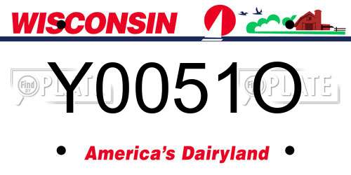 Y0051O Wisconsin License Plate