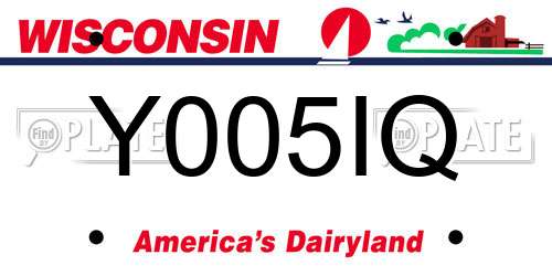 Y005IQ Wisconsin License Plate