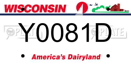 Y0081D Wisconsin License Plate