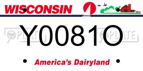 Y0081O Wisconsin License Plate