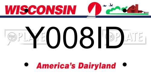 Y008ID Wisconsin License Plate