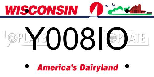 Y008IO Wisconsin License Plate