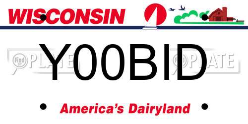 Y00BID Wisconsin License Plate