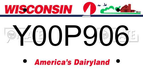 Y00P906 Wisconsin License Plate