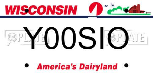 Y00SIO Wisconsin License Plate