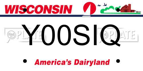 Y00SIQ Wisconsin License Plate