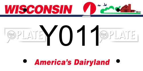Y011 Wisconsin License Plate