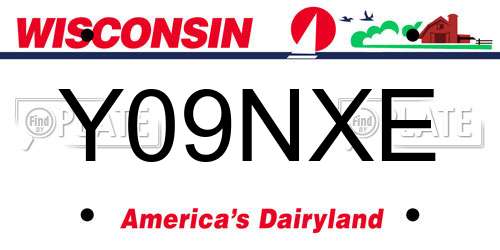 Y09NXE Wisconsin License Plate
