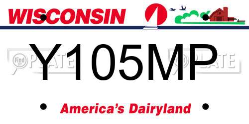 Y105MP Wisconsin License Plate