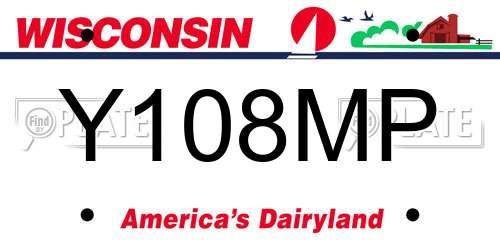 Y108MP Wisconsin License Plate