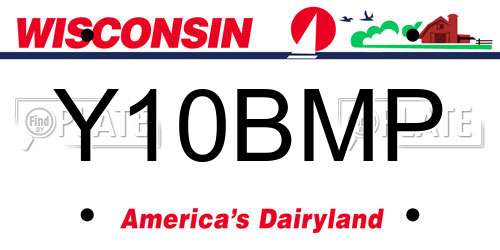 Y10BMP Wisconsin License Plate