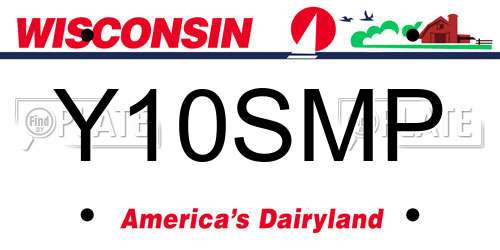 Y10SMP Wisconsin License Plate