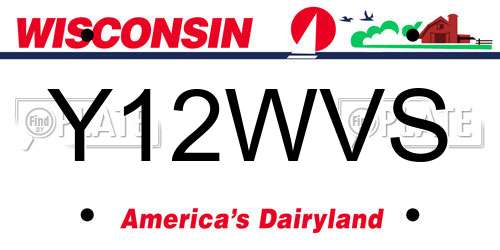 Y12WVS Wisconsin License Plate
