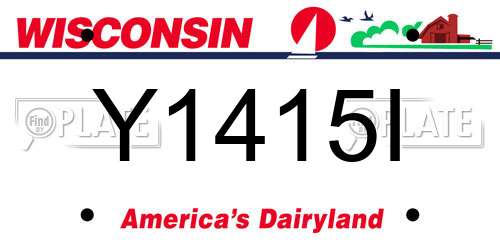 Y1415I Wisconsin License Plate