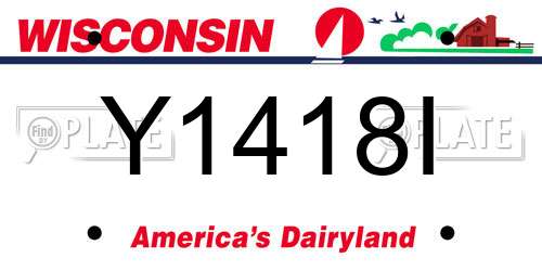Y1418I Wisconsin License Plate