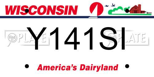 Y141SI Wisconsin License Plate