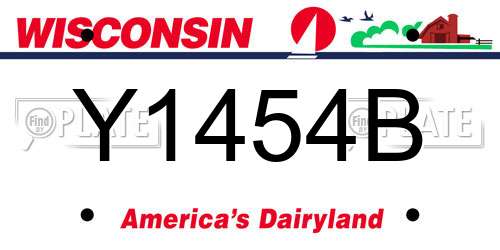 Y1454B Wisconsin License Plate