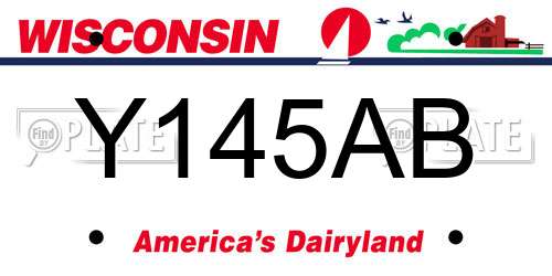 Y145AB Wisconsin License Plate