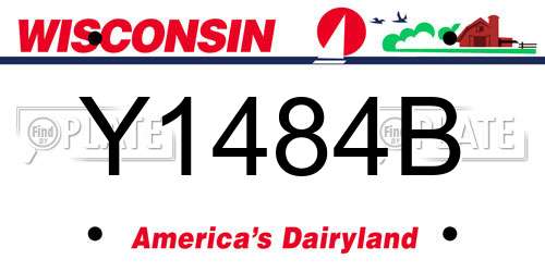 Y1484B Wisconsin License Plate