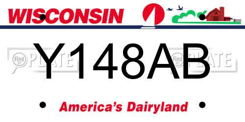 Y148AB Wisconsin License Plate