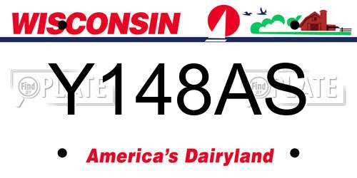 Y148AS Wisconsin License Plate
