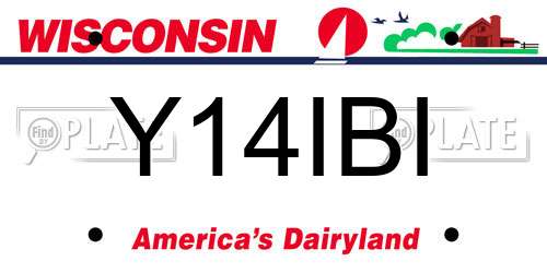 Y14IBI Wisconsin License Plate
